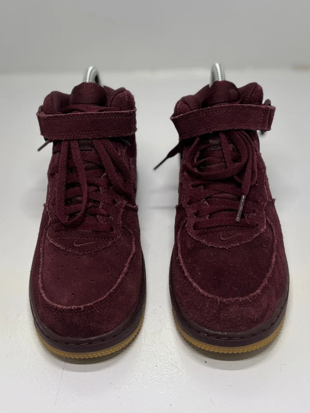 Nike Air Force 1 Mid LV8 Burgundy Suede Gum Sole Kids Size 3Y